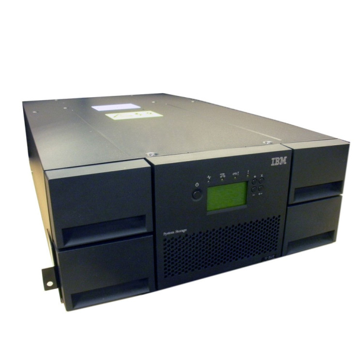 IBM TS3200 Ultrium Driveless Tape Library (model L4U; 4U rack; up to 4 half-high or 2 full-high drives; 48 slots; barcode reader; no cables)