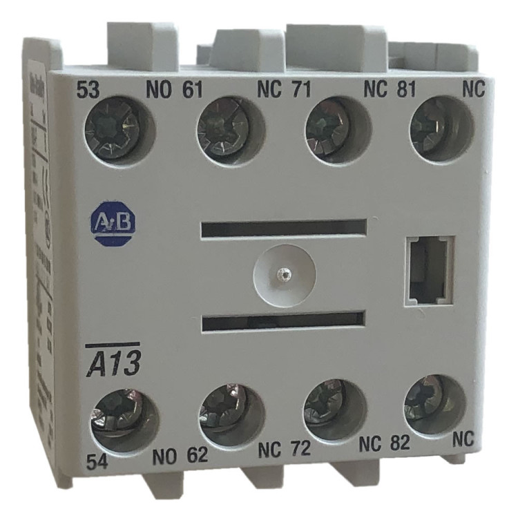 ALLEN BRADLEY 100-FAB13 AUXILIARY CONTACT BLOCK FRONT MOUNTING 1NO/3NC