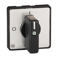 ALLEN BRADLEY 194L-HE6A-175 ACTUATOR FOR CONTROL AND LOAD SWITCH WITH SCREW FIXTURE, STANDARD TYPE, BLACK FRAME 64 X 64 MM, BLACK KNOB, SILVER-GREY LEGEND PLATE, ON-OFF SWITCH, 90 DEGREES, 0-1, 0H.9