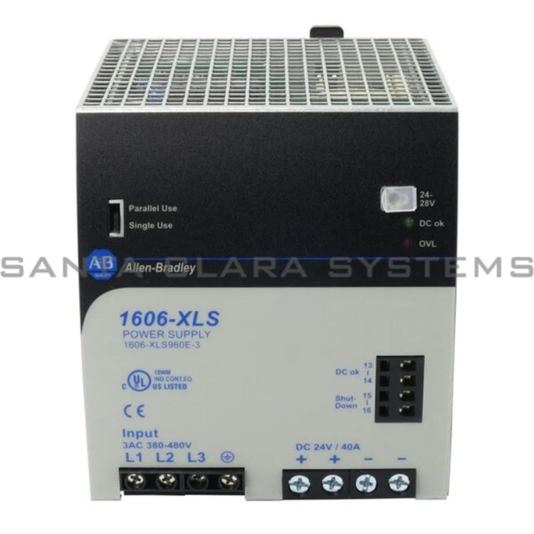 ALLEN BRADLEY 1606-XLS960E-3 1606-XLS960E-3:PERFORMANCE POWER SUPPLY, 24-28V DC, 960 W, 3-PHASE 480V AC WIDE RANGE / 600V DC INPUT VOLTAGE ALLEN BRADLEY 1606-XLS960E-3 1606-XLS960E-3:PERFORMANCE POWER SUPPLY, 24-28V DC, 960 W, 3-PHASE 480V AC WIDE RANGE / 600V DC INPUT VOLTAGE