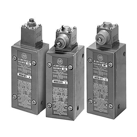 ALLEN BRADLEY 802XR-AC7 LIMIT SWITCHES, LEVER TYPE, SPRING RETURN, SEALED CONTACT, CLOCKWISE OR COUNTERCLOCKWISE, TRAVEL TO OPERATE 16 DEG, TRAVEL TO RESET 9 DEG, TORQUE TO OPERATE 0.34 NM, NC ALLEN BRADLEY 802XR-AC7 LIMIT SWITCHES, LEVER TYPE, SPRING RETURN, SEALED CONTACT, CLOCKWISE OR COUNTERCLOCKWISE, TRAVEL TO OPERATE 16 DEG, TRAVEL TO RESET 9 DEG, TORQUE TO OPERATE 0.34 NM, NC