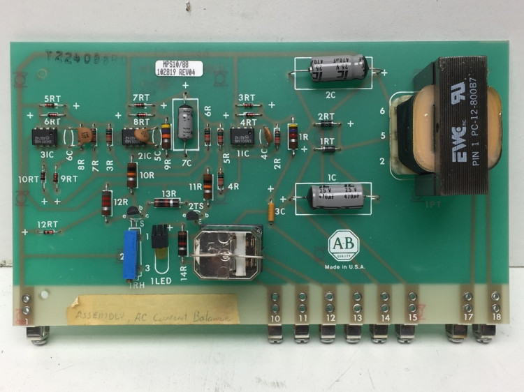 ALLEN BRADLEY 102819 PC BOARD AC PHASE LOSS/CURRENT BALANCE DETECTOR ALLEN BRADLEY 102819 PC BOARD AC PHASE LOSS/CURRENT BALANCE DETECTOR