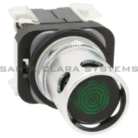 ALLEN BRADLEY 800T-QA24GA2 30.5MM TYPE 4/13 MOM. CONTACT PB-ILLUM., GREEN, EXT. HD W/ GUARD, INCAND./NO OPTIONS, 24V AC/DC, 2 NO