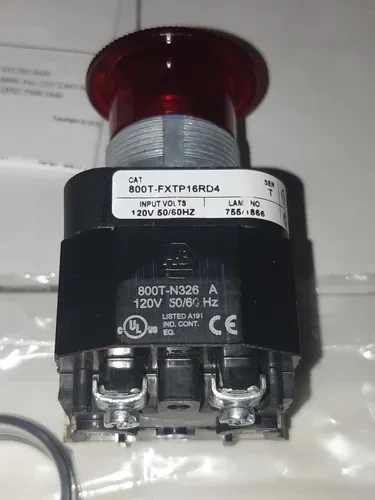 ALLEN BRADLEY 800T-FXTP16RD4 30.5MM TYPE 4/13 2 POS. PB-ILLUM., PUSH-PULL/TWIST, RED, MUSHRM HD, INCAND., 120V AC 50/60 HZ, 1 NCLB ALLEN BRADLEY 800T-FXTP16RD4 30.5MM TYPE 4/13 2 POS. PB-ILLUM., PUSH-PULL/TWIST, RED, MUSHRM HD, INCAND., 120V AC 50/60 HZ, 1 NCLB