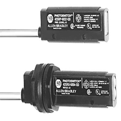 ALLEN BRADLEY 42SRP-6033-QD PHOTOELECTRIC SENSORS, COMPACT BODY STYLE, SHARP CUTOFF DIFFUSE, SENSING RANGE 76 MM, 10 - 30 VDC, DARK OPERATED, QD 4 PIN MICRO