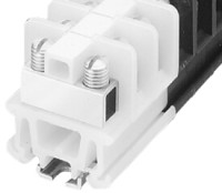 ALLEN BRADLEY 1492-CD2130 NEMA/EEMAC SINGLE CIRCUIT OPEN CONSTRUCTION BLOCK, TUBULAR SCREW, 14 - 4 AWG,TWO 3FT RAILS (65/RAIL), WHITE,