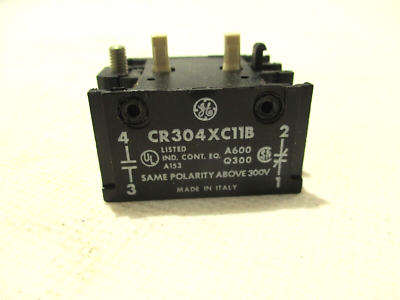 GENERAL ELECTRIC CR304XC11B  CONTACT BLOCK SAME POLARITY ABOVE 300V 1NO/1NC