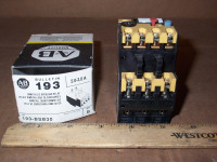 ALLEN BRADLEY 193-M-B77 BIMETALLIC OVERLOAD RELAY, SETTING RANGE [A] - 6...7.7