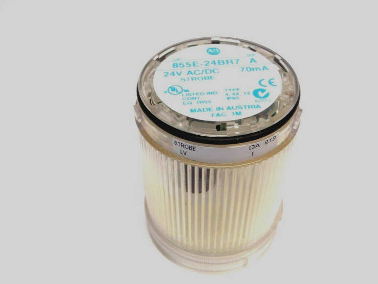 ALLEN BRADLEY 855E-24BR7 MODULE FOR TOWER LIGHT 50MM, POWER SUPPLY 24V AC/DC, STROBE, CLEAR LENS ALLEN BRADLEY 855E-24BR7 MODULE FOR TOWER LIGHT 50MM, POWER SUPPLY 24V AC/DC, STROBE, CLEAR LENS