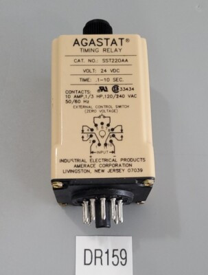 AGASTAT SSTT220AA TIME DELAY RELAY SOLID STATE 24V-DC 1-10SEC AGASTAT SSTT220AA TIME DELAY RELAY SOLID STATE 24V-DC 1-10SEC