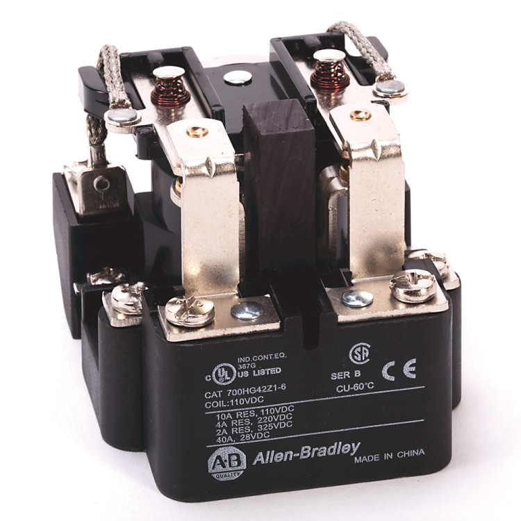 ALLEN BRADLEY 700-HG42A1-5 GENERAL PURPOSE POWER RELAY, 30A CONTACT, DOUBLE POLE DOUBLE THROW, 120V 50/60HZ, AUXILIARY SNAP SWITCH, SINGLE PACK ALLEN BRADLEY 700-HG42A1-5 GENERAL PURPOSE POWER RELAY, 30A CONTACT, DOUBLE POLE DOUBLE THROW, 120V 50/60HZ, AUXILIARY SNAP SWITCH, SINGLE PACK
