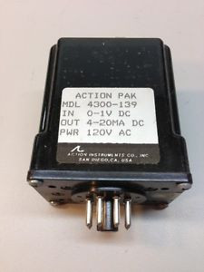 ACTION INSTRUMENTS 4300-139 RELAY 8PIN 120VAC 4-20MA DC ACTION INSTRUMENTS 4300-139 RELAY 8PIN 120VAC 4-20MA DC
