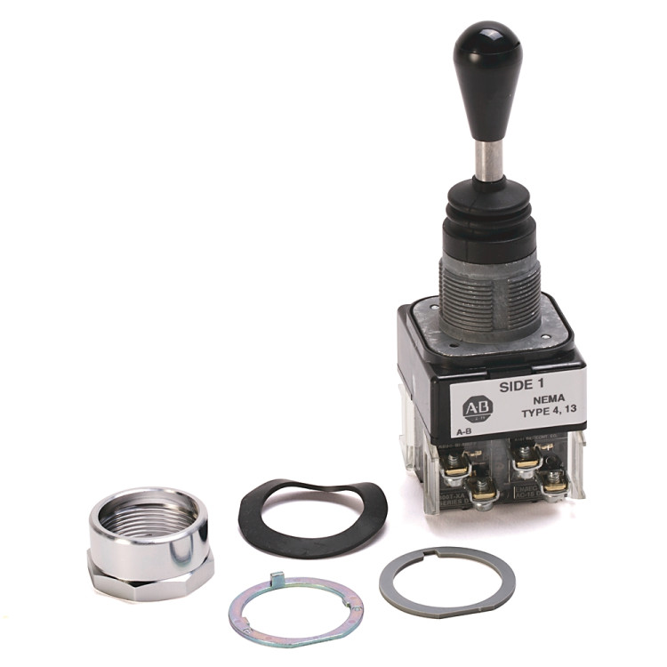 ALLEN BRADLEY 800T-T4R1AAXX 30.5MM TYPE 4/13 TOGGLE SWITCH, FOUR WAY TOGGLE, UP&LEFT&RIGHT&DOWN-MAINT., 1 NO-1 NC & 1 NO-1 NC
