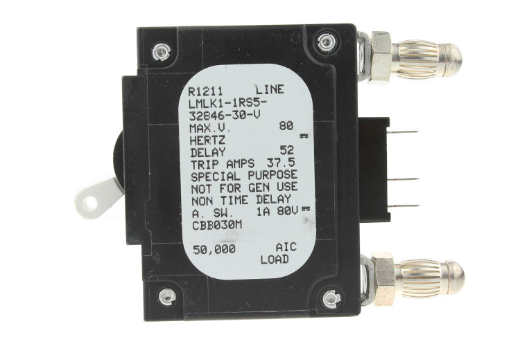 AIRPAX IEGBX1172300M3V CIRCUIT BREAKER, HYD-MAG, 1P, 250V, 30A; INPUT VOLTAGE VAC:250V; NO. OF POLES:1; CURRENT RATING:30A; INTERRUPTING CAPACITY:7.5KA; DIELECTRIC STRENGTH: AIRPAX IEGBX1172300M3V CIRCUIT BREAKER, HYD-MAG, 1P, 250V, 30A; INPUT VOLTAGE VAC:250V; NO. OF POLES:1; CURRENT RATING:30A; INTERRUPTING CAPACITY:7.5KA; DIELECTRIC STRENGTH: