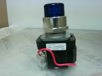 ALLEN BRADLEY 800MR-PT16B PUSHBUTTON BLUE ILLUMIN 120VAC PUSH/TEST W/1NO/1NC