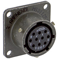 AMPHENOL MS3112E12-10P CIRCULAR CONN, PLUG, SIZE 12, 10POS, BOX; CONNECTOR TYPE:CIRCULAR MILITARY; CONNECTOR BODY MATERIAL:ALUMINIUM; GENDER:PLUG; CONTACT GENDER:PIN; CONNEC