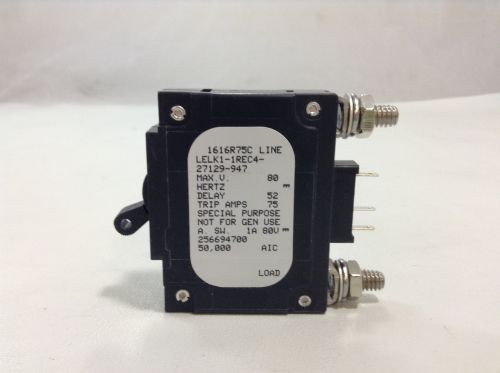 AIRPAX IELR1-1-62-1.00-91-V CIRCUIT BREAKER 1AMP 1POLE 250VAC AIRPAX IELR1-1-62-1.00-91-V CIRCUIT BREAKER 1AMP 1POLE 250VAC