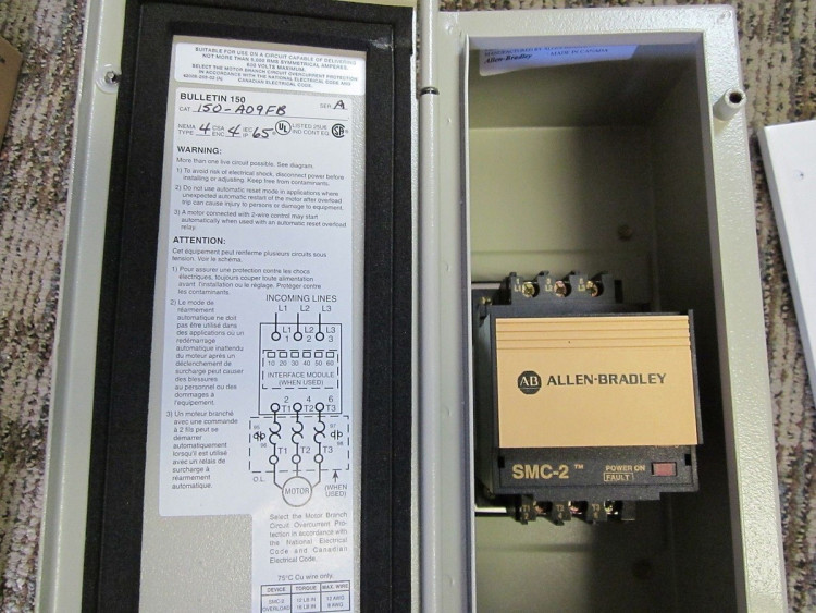 ALLEN BRADLEY 150-A09FB NON-COMBINATION SMC-2, IP65 - NEMA TYPE 4 ENCLOSURE, 9A, 400-480V AC 50/60HZ ALLEN BRADLEY 150-A09FB NON-COMBINATION SMC-2, IP65 - NEMA TYPE 4 ENCLOSURE, 9A, 400-480V AC 50/60HZ