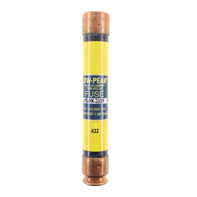 BUSSMANN LPS-RK-30SP FUSE, 30A, 600V, TIME DELAY; VOLTAGE RATING VDC:300V; VOLTAGE RATING VAC:600V; FUSE CURRENT:30A; BLOW CHARACTERISTIC:TIME DELAY; FUSE SIZE IMPERIAL:0. BUSSMANN LPS-RK-30SP FUSE, 30A, 600V, TIME DELAY; VOLTAGE RATING VDC:300V; VOLTAGE RATING VAC:600V; FUSE CURRENT:30A; BLOW CHARACTERISTIC:TIME DELAY; FUSE SIZE IMPERIAL:0.