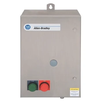 ALLEN BRADLEY 509-ACD NEMA FULL VOLTAGE NON-REVERSING STARTER,SIZE 0,115-120V 60HZ,TYPE 4/4X WATERTIGHT, CORROSION-RESISTANT, STAINLESS STEEL, EXTERNAL RESET, DOOR SCREW FASTENERS, WITH EUTECTIC ALLOY OVERLOAD RELAY