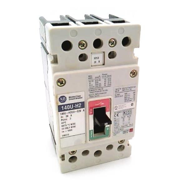 ALLEN BRADLEY 140U-H2C3-C20 MOLDED CASE CIRCUIT BREAKER, 125A, H-FRAME, 20-2 ALLEN BRADLEY 140U-H2C3-C20 MOLDED CASE CIRCUIT BREAKER, 125A, H-FRAME, 20-2