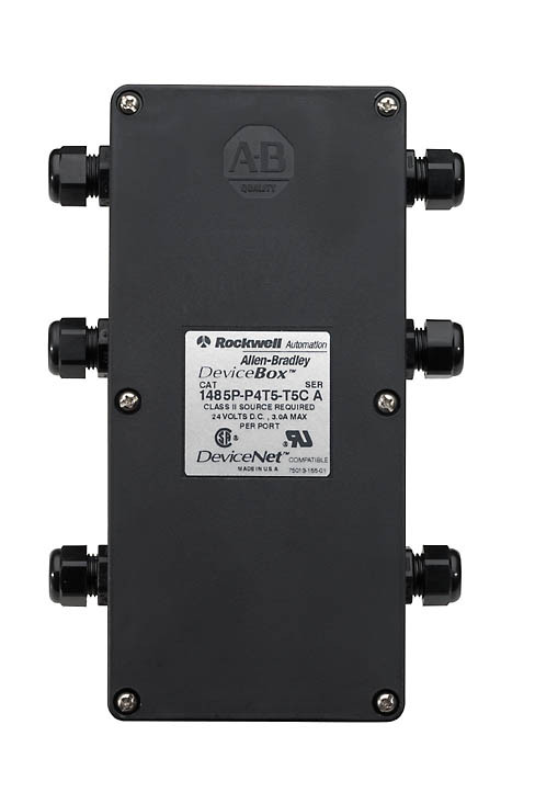 ALLEN BRADLEY 1485P-P8T5-T5C DEVICENET, DEVICENET MEDIA, DEVICEBOX, THIN TRUNK SYSTEM, TRUNK CONNECTION: CABLE GLAND, TERMINAL STRIP TO DROP CONNECTION: CABLE GLAND, TERMINAL STRIP, 8 PORT