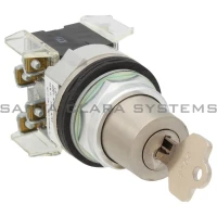 ALLEN BRADLEY 800T-N32KF4B 30.5MM TYPE 4/13 4 POS. CYL. LOCK SEL. SWITCH, MAINT., KEY REMOVAL POS. 2, D018 (STD. KEY)