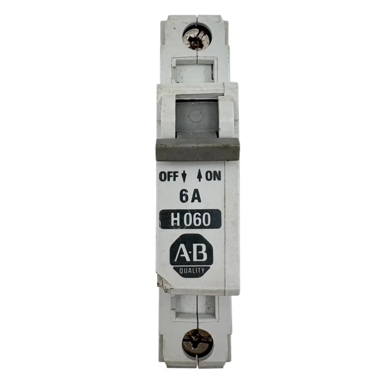ALLEN BRADLEY 1492-CB-1-H-060 1492 ENERGY LIMITING MINIATURE CIRCUIT BREAKER, 1 POLE, MAGNETIC TRIP RANGE 12...20 X RATED CURRENT (AC), 6.0 A ALLEN BRADLEY 1492-CB-1-H-060 1492 ENERGY LIMITING MINIATURE CIRCUIT BREAKER, 1 POLE, MAGNETIC TRIP RANGE 12...20 X RATED CURRENT (AC), 6.0 A