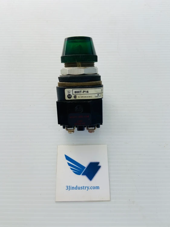 ALLEN BRADLEY 800T-P16G 30.5MM TYPE 4/13 PILOT LIGHT, XFMR, NO TEST OPTION, GREEN, INCAND., 120V AC 50/60 HZ ALLEN BRADLEY 800T-P16G 30.5MM TYPE 4/13 PILOT LIGHT, XFMR, NO TEST OPTION, GREEN, INCAND., 120V AC 50/60 HZ