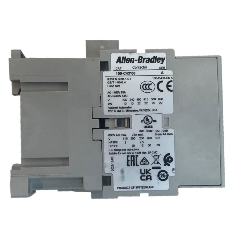 ALLEN BRADLEY 100-C43A10 MCS-C CONTACTOR, IEC,43A, 240V 60HZ, SINGLE PACK