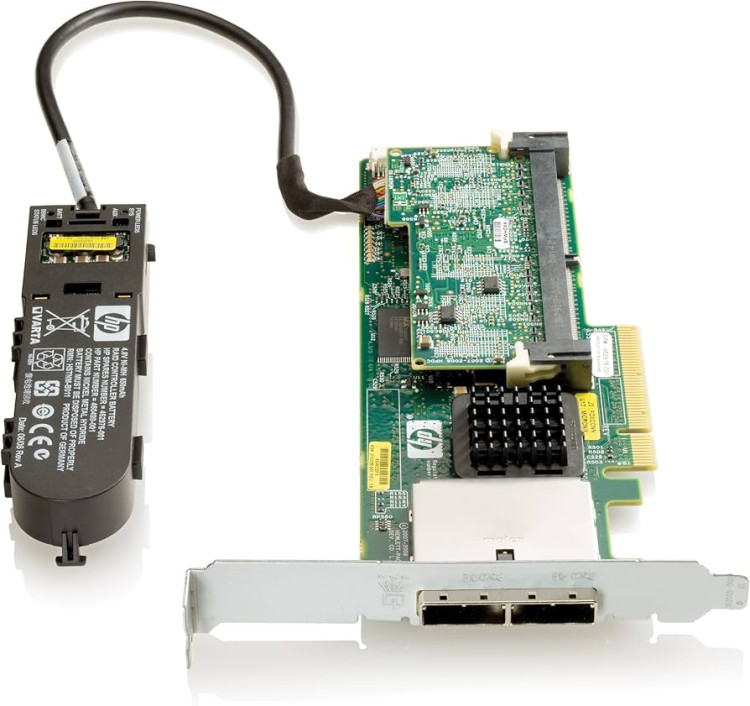 HP Smart Array P411/512 MB with BBWC Controller RAID 0,1,1+0,5,5+0 (8 link: 2 ext (SFF8088) ports SAS) PCI-E x8, incl. h/h & f/h. Brckts HP Smart Array P411/512 MB with BBWC Controller RAID 0,1,1+0,5,5+0 (8 link: 2 ext (SFF8088) ports SAS) PCI-E x8, incl. h/h & f/h. Brckts