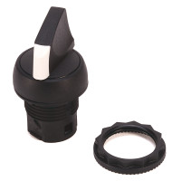 ALLEN BRADLEY 800FP-SM22PX10 2-POSITION SELECTOR SWITCH, PLASTIC BODY, STANDARD KNOB, MAINTAINED, BLACK KNOB, WHITE INSERT, PLASTIC LATCH AND CONTACT BLOCKS WITH SCREW TERMINALS, 1 N.O., 0 N.C., STANDARD BLOCKS