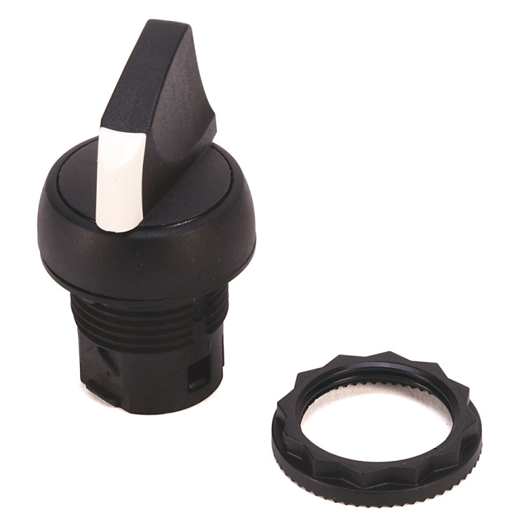 ALLEN BRADLEY 800FP-SM22PX10 2-POSITION SELECTOR SWITCH, PLASTIC BODY, STANDARD KNOB, MAINTAINED, BLACK KNOB, WHITE INSERT, PLASTIC LATCH AND CONTACT BLOCKS WITH SCREW TERMINALS, 1 N.O., 0 N.C., STANDARD BLOCKS ALLEN BRADLEY 800FP-SM22PX10 2-POSITION SELECTOR SWITCH, PLASTIC BODY, STANDARD KNOB, MAINTAINED, BLACK KNOB, WHITE INSERT, PLASTIC LATCH AND CONTACT BLOCKS WITH SCREW TERMINALS, 1 N.O., 0 N.C., STANDARD BLOCKS