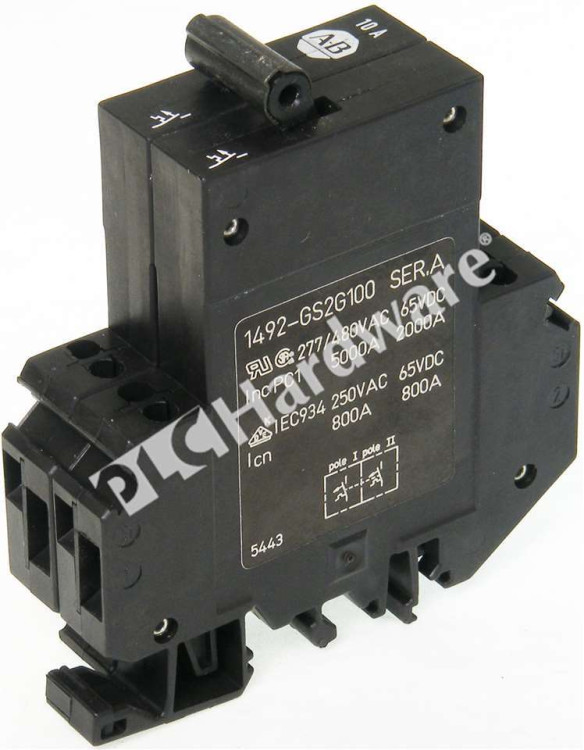 ALLEN BRADLEY 1492-GS-2-G100 MINIATURE CIRCUIT BREAKER IEC/EN 60934 (UL 1077 - SUPPLEMENTARY PROTECTOR), TOGGLE MECHANISM, 2-POLE, 10 A ALLEN BRADLEY 1492-GS-2-G100 MINIATURE CIRCUIT BREAKER IEC/EN 60934 (UL 1077 - SUPPLEMENTARY PROTECTOR), TOGGLE MECHANISM, 2-POLE, 10 A