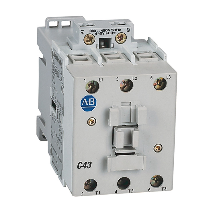 ALLEN BRADLEY 100-C43D01 CONTACTOR, SCREW TERMINALS, 22KW/400V, COIL 2 TERMINALS, COIL TERMINALS AT LINE SIDE, CONTROL VOLTAGE 110V 50HZ / 120V 60HZ, 1 N.C. AUXILIARY CONTACT, SINGEL PACK