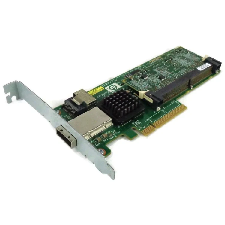 HP Smart Array P212/256MB Controller RAID 0,1,1+0,5,5+0 (8 link: 1 int (SFF8087), 1 ext (SFF8088) ports SAS) PCI-E x8, incl. h/h & f/h. Brckts