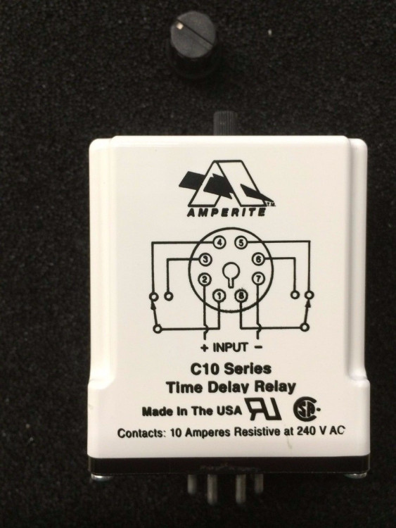 AMPERITE 24DC160C TIME DELAY RELAY, SPST-NC, 60SEC, 24VDC; CONTACT CONFIGURATION:SPST-NC; NOM INPUT VOLTAGE:24VDC; DELAY TIME RANGE:0.1S TO 60S; TIMING ADJUSTMENT:KNOB; AMPERITE 24DC160C TIME DELAY RELAY, SPST-NC, 60SEC, 24VDC; CONTACT CONFIGURATION:SPST-NC; NOM INPUT VOLTAGE:24VDC; DELAY TIME RANGE:0.1S TO 60S; TIMING ADJUSTMENT:KNOB;
