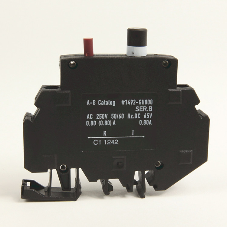 ALLEN BRADLEY 1492-GH-008 1492-GH MINIATURE CIRCUIT BREAKER, 0.8 AMP RATING ALLEN BRADLEY 1492-GH-008 1492-GH MINIATURE CIRCUIT BREAKER, 0.8 AMP RATING