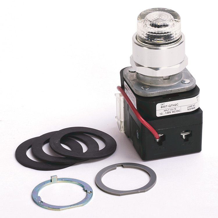ALLEN BRADLEY 800T-A2A  30.5MM TYPE 4/13 MOM. CONTACT PB, NON-ILLUM., BLACK, FLUSH HD, MUSHROOM HEAD, 1 NO-1 NC