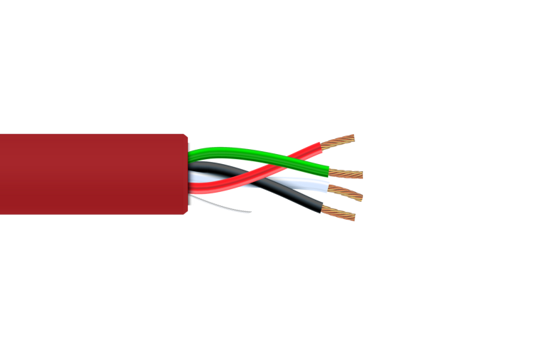 CABLE PLENUM 4 CONDUCTOR 16AWG RED PRICE PER FT