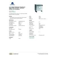 ACME ELECTRIC TE2530193S DISTRIBUTION TRANSFORMERNON-VENTILATED TRANSFORMERS 240 X 480 PRIMARY VOLTS 120/240 SECONDARY VOLTS - FOUR WINDINGS SINGLE PHASE, 60 HZ
