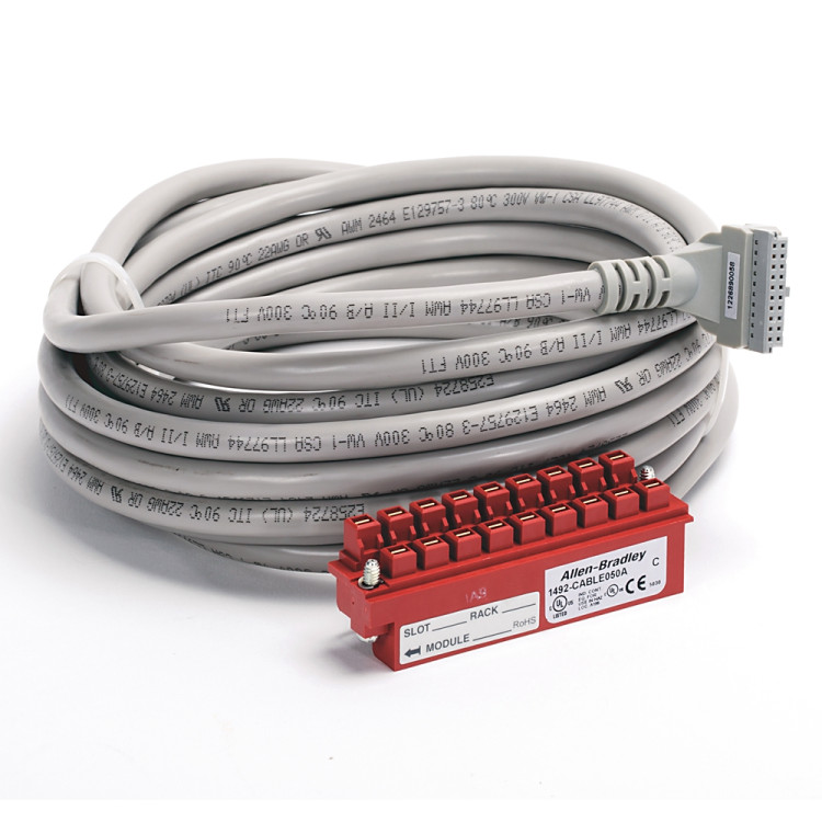 ALLEN BRADLEY 1492-CABLE050A PRE-WIRED CABLE FOR DIGITAL I/O MODULES, CABLE TYPE A, 20 CONDUCTOR, 22 AWG, W/ 1746-RT25R CONNECTOR, 5.0 METER (16.4 FEET) ALLEN BRADLEY 1492-CABLE050A PRE-WIRED CABLE FOR DIGITAL I/O MODULES, CABLE TYPE A, 20 CONDUCTOR, 22 AWG, W/ 1746-RT25R CONNECTOR, 5.0 METER (16.4 FEET)