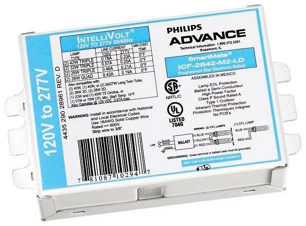 ADVANCE BALLAST RCF2S26M1BSQS35M ELE BALLAST (2) 26W CFL (4-PIN) 120V ADVANCE BALLAST RCF2S26M1BSQS35M ELE BALLAST (2) 26W CFL (4-PIN) 120V