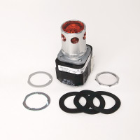 ALLEN BRADLEY 800T-PA16A 30.5MM TYPE 4/13 MOM. CONTACT PB-ILLUM., AMBER, EXT. HD W/ GUARD, INCAND./NO OPTIONS, 120V AC 50/60 HZ, 1 NO-1 NC