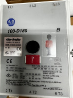 ALLEN BRADLEY 100-SD180EX22C CONTACTOR, SAFETY, AC OPERATED, W/ELECTRONIC COIL, 3–POLE 3 N.O., 180A AC–3, AUX 2 N.O. 2 N.C.