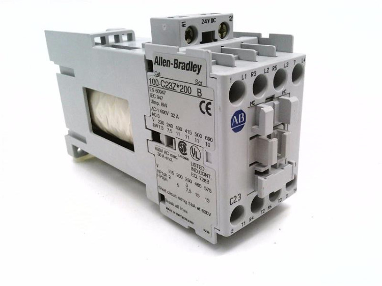 ALLEN BRADLEY 100-C23ZJ200 CONTACTOR, SCREW TERMINALS, 11KW/400V, COIL 2 TERMINALS, COIL TERMINALS AT LINE SIDE, CONTROL VOLTAGE 24V DC, 2 N.O. + 2 N.C. MAIN POLES, SINGEL PACK ALLEN BRADLEY 100-C23ZJ200 CONTACTOR, SCREW TERMINALS, 11KW/400V, COIL 2 TERMINALS, COIL TERMINALS AT LINE SIDE, CONTROL VOLTAGE 24V DC, 2 N.O. + 2 N.C. MAIN POLES, SINGEL PACK