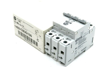 ALLEN BRADLEY 1492-CB-3-G-100 1492 ENERGY LIMITING MINIATURE CIRCUIT BREAKER, 3 POLES, MAGNETIC TRIP RANGE 6...10 X RATED CURRENT (AC), 10.0 A ALLEN BRADLEY 1492-CB-3-G-100 1492 ENERGY LIMITING MINIATURE CIRCUIT BREAKER, 3 POLES, MAGNETIC TRIP RANGE 6...10 X RATED CURRENT (AC), 10.0 A