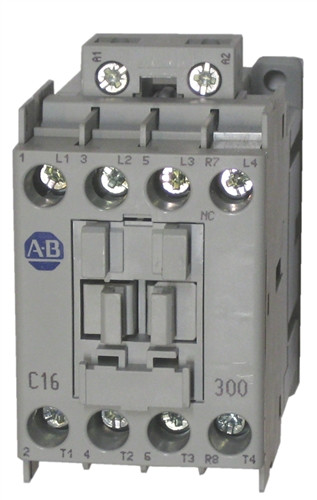 ALLEN BRADLEY 100-C16D300 CONTACTOR, SCREW TERMINALS, 7.5KW/400V, COIL 2 TERMINALS, COIL TERMINALS AT LINE SIDE, CONTROL VOLTAGE 110V 50HZ / 120V 60HZ, 3 N.O. + 1 N.C. MAIN POLES, SINGEL PACK