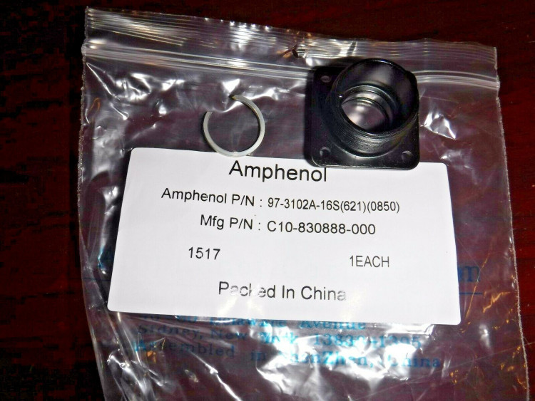 AMPHENOL 97-3102A-16S-621 CONNECTOR SHELL CIRCULAR BOX RECEPTACLE SIZE16 AMPHENOL 97-3102A-16S-621 CONNECTOR SHELL CIRCULAR BOX RECEPTACLE SIZE16