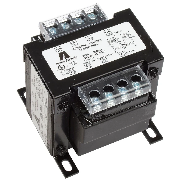 ACME ELECTRIC AE01-0075 INDUSTRIAL CONTROL TRANSFORMERS 120 X 240 PRIMARY VOLTS24 SECONDARY VOLTS SINGLE PHASE, 50/60 HZ ACME ELECTRIC AE01-0075 INDUSTRIAL CONTROL TRANSFORMERS 120 X 240 PRIMARY VOLTS24 SECONDARY VOLTS SINGLE PHASE, 50/60 HZ